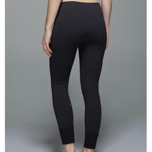 Lululemon Ebb To Street Black Heather Compression Leggings Pants size II / 6